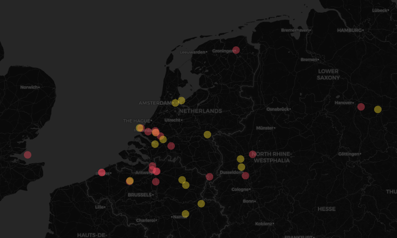 Seafar operations map across the Benelux and Germany